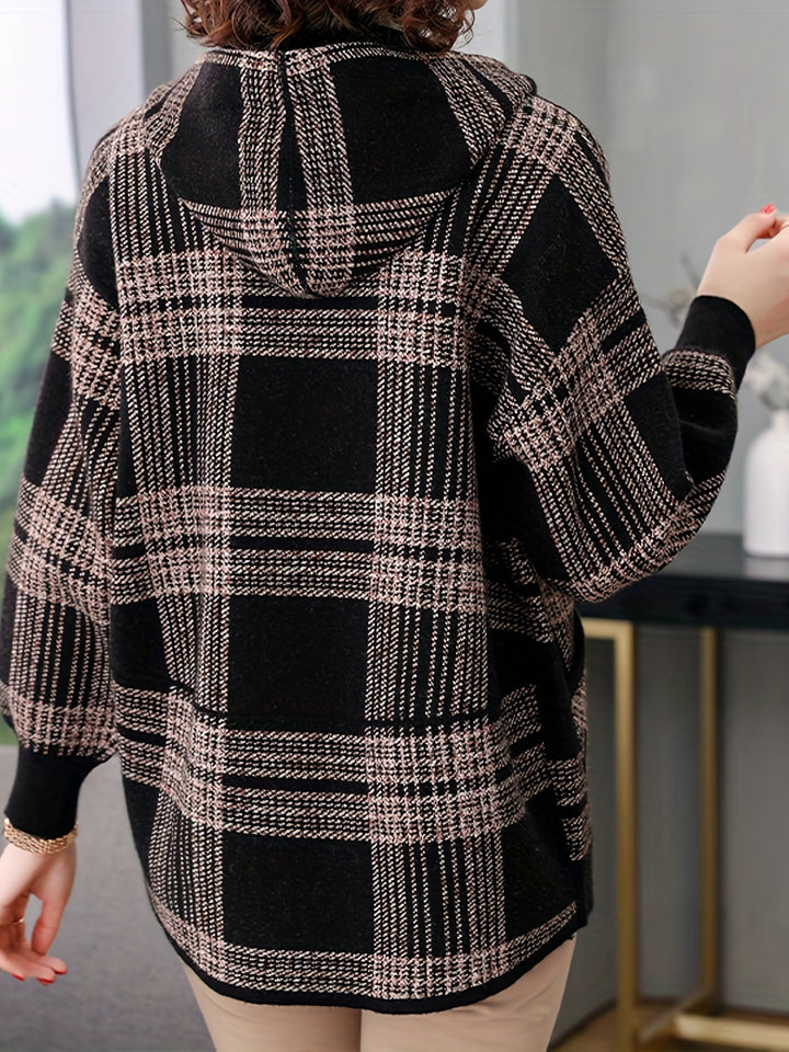 Delaney | Checked Hooded Zip-Up Jacket