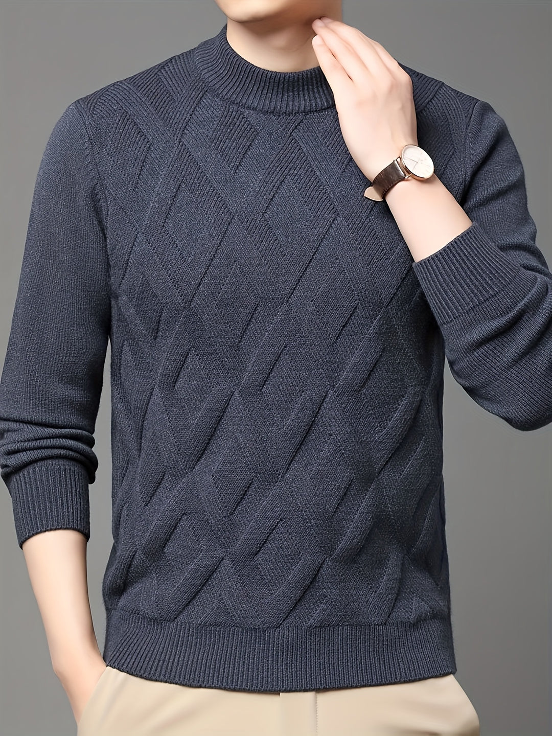 Leland | Textured Mock-Neck Jumper