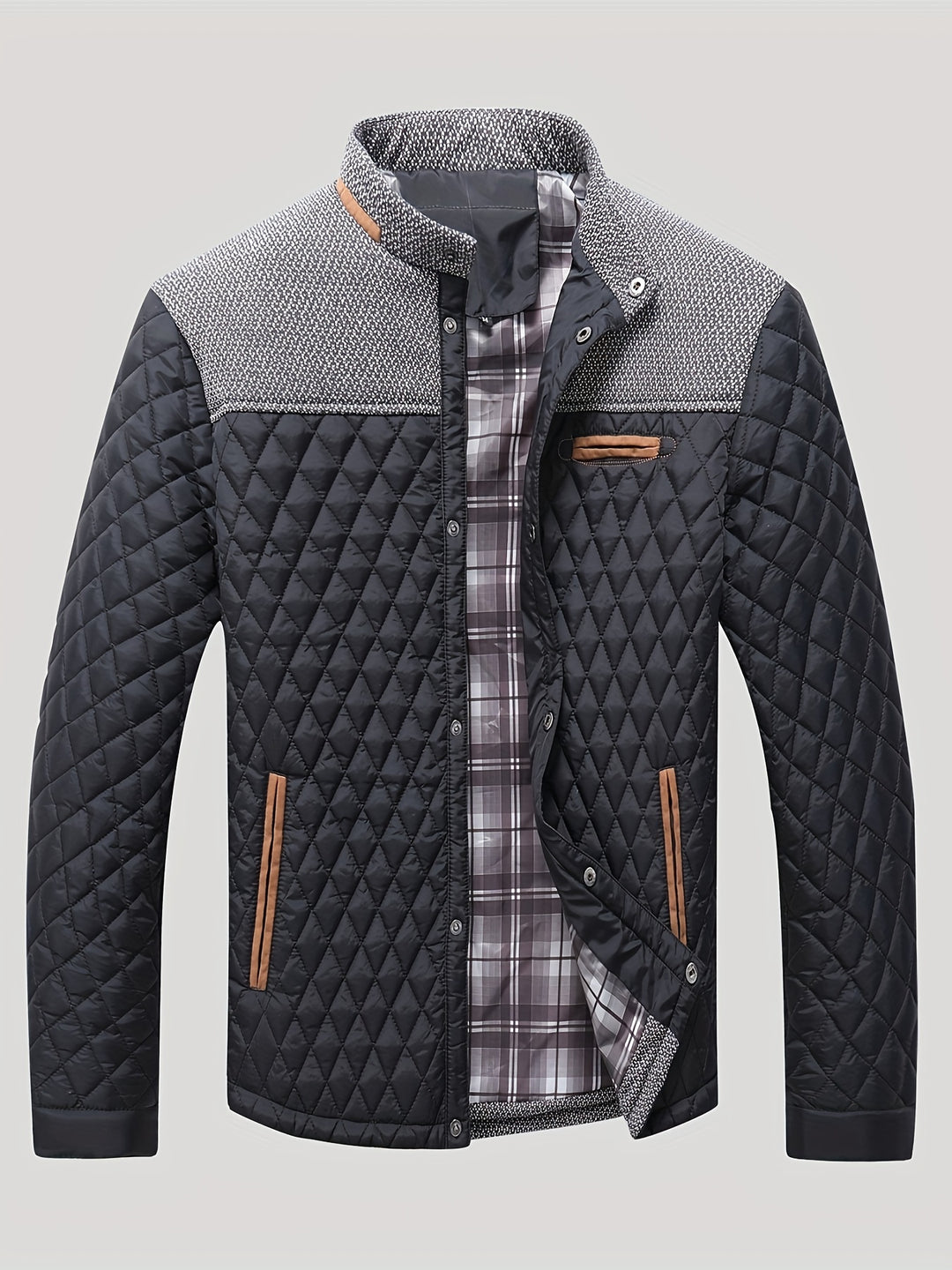 Nigel | Textured Quilted Stand-Collar Jacket