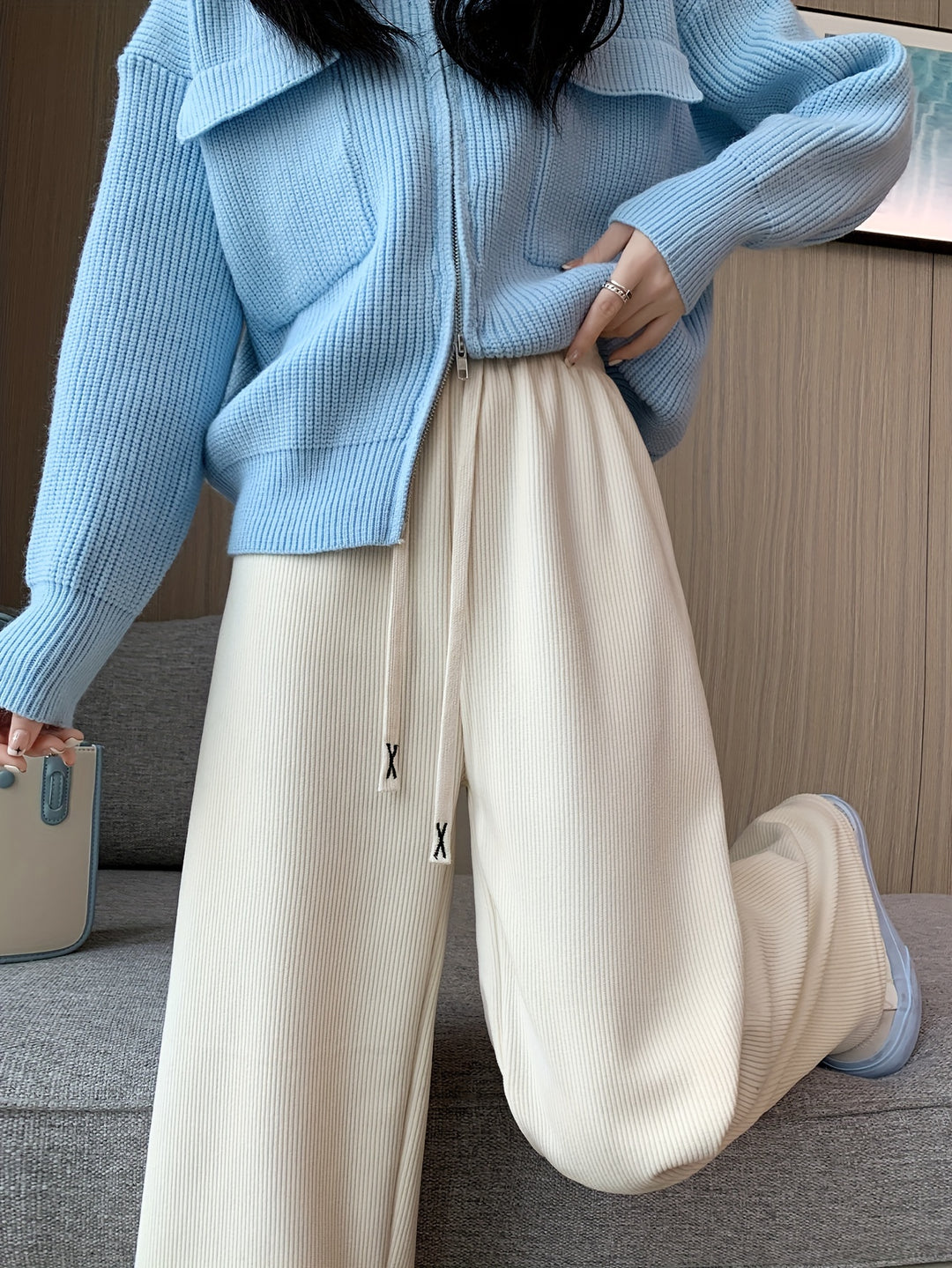 Lena | Fleece-Lined Wide-Leg Trousers
