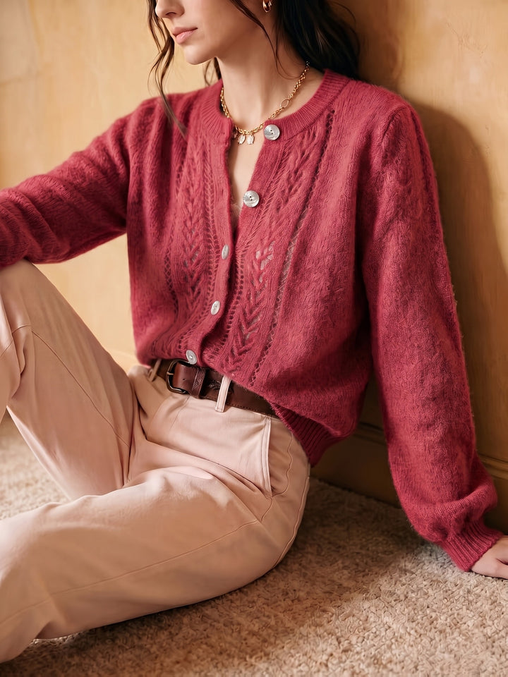 Clementine | Openwork Round-Neck Cardigan