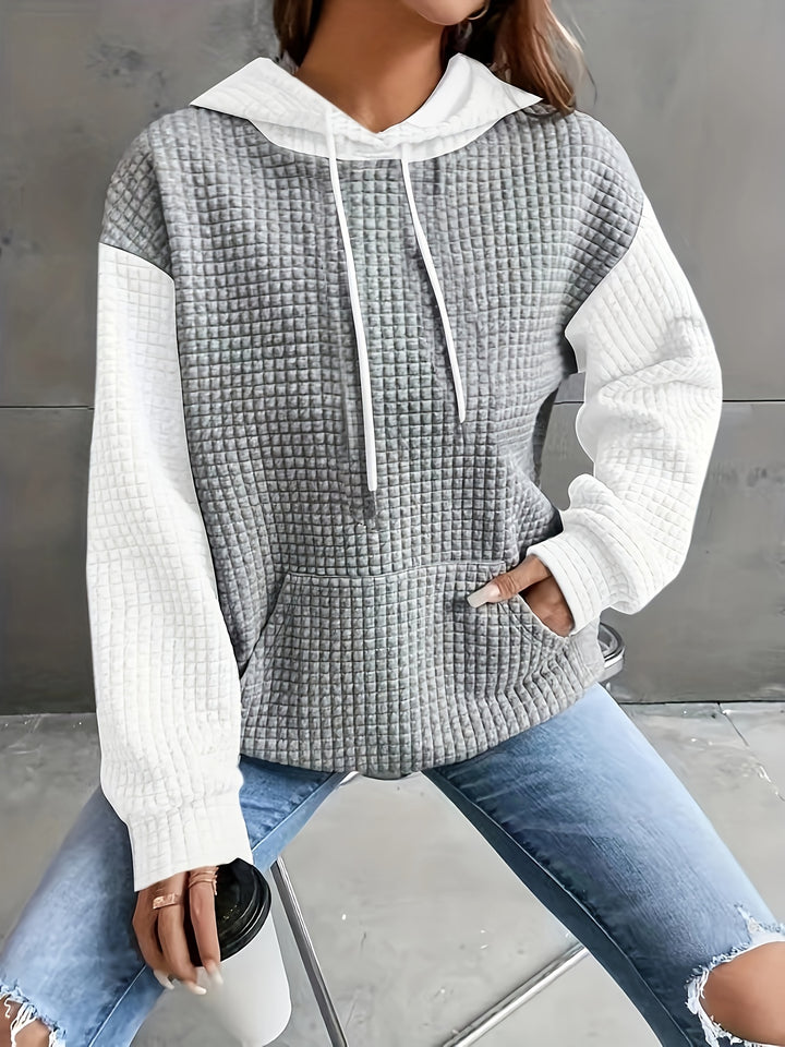 Dahlia | Textured Colour-Block Hoodie