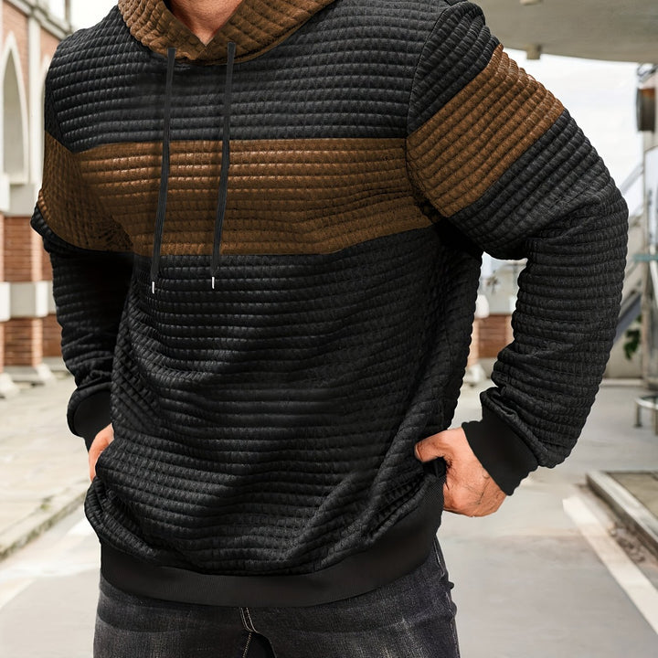 Rutherford | Textured Colour-Block Hoodie