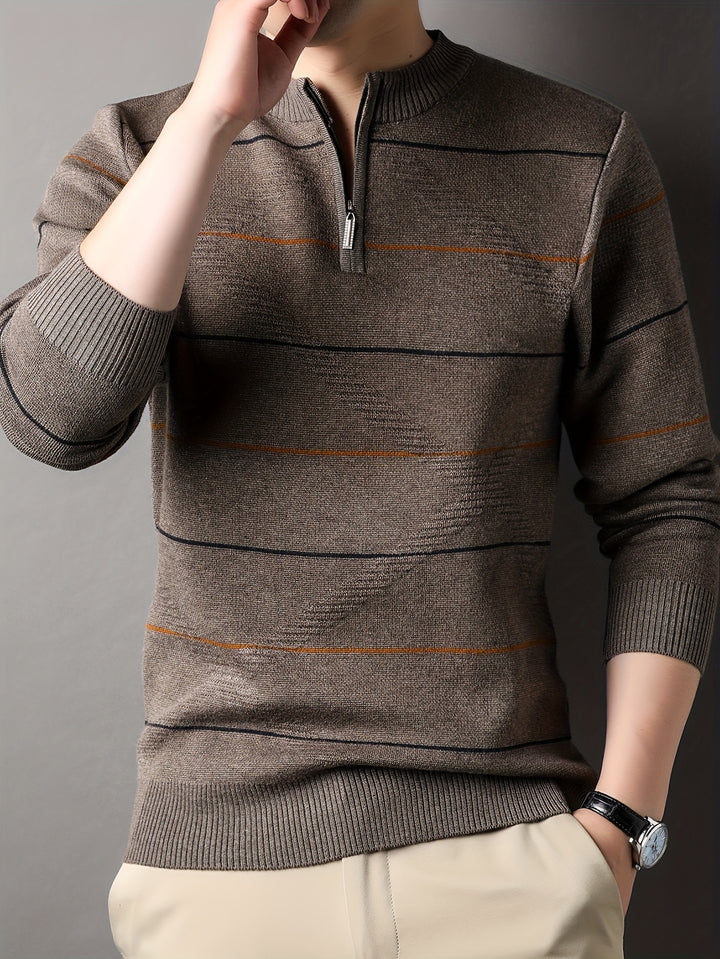 Tristan | Half-Zip Ribbed Knit Sweater