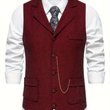 Silas | Herringbone Single-Breasted Waistcoat