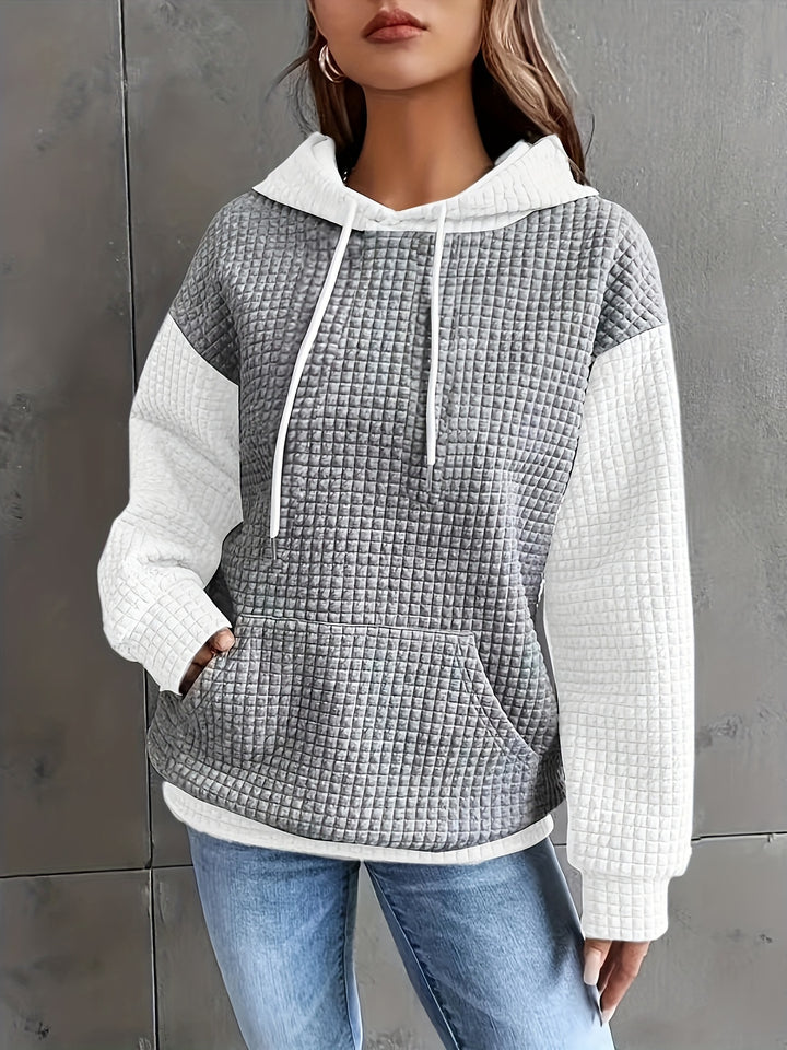 Dahlia | Textured Colour-Block Hoodie