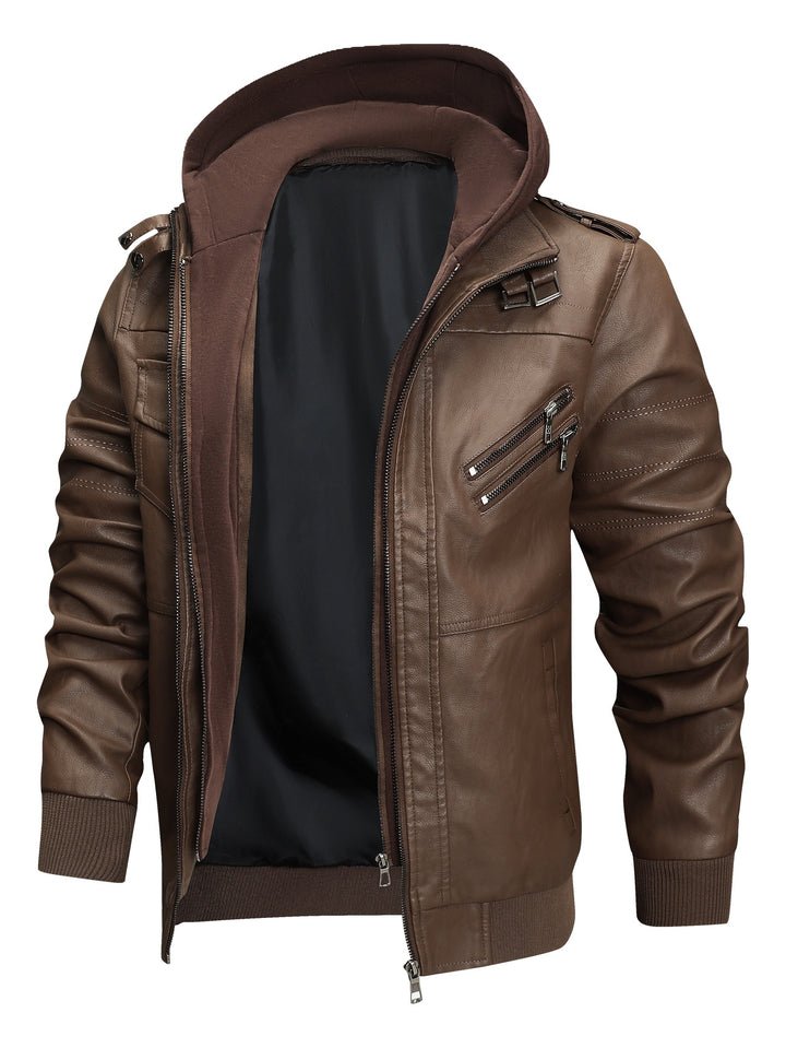 Donovan | Layered Hooded Moto Jacket