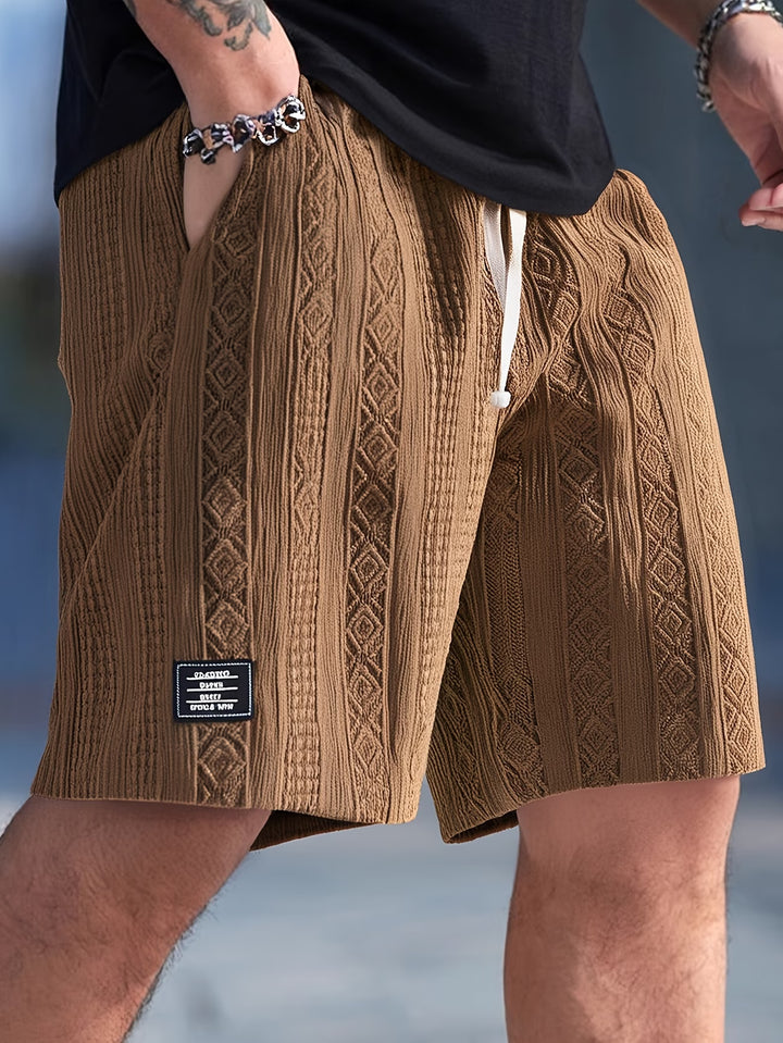 Conall | Classic Geometric Knit Drawstring Shorts