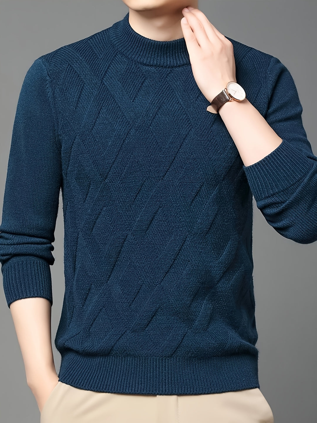 Leland | Textured Mock-Neck Jumper
