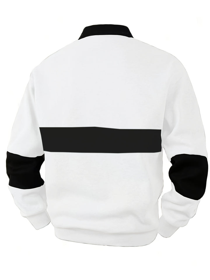 Nolan | Colour-Block Long Sleeve Polo Shirt