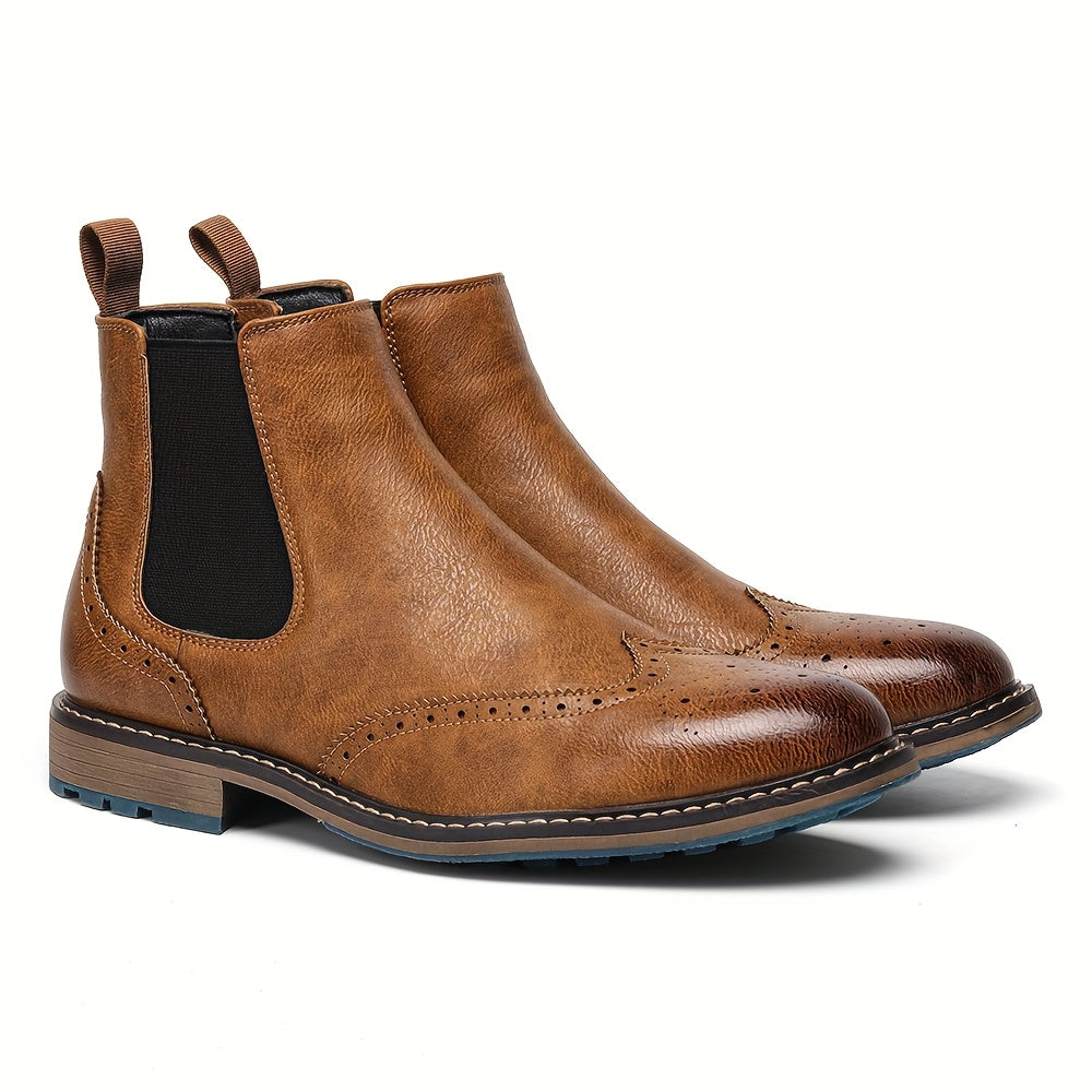 Reginald | Refined Brogue Chelsea Boots