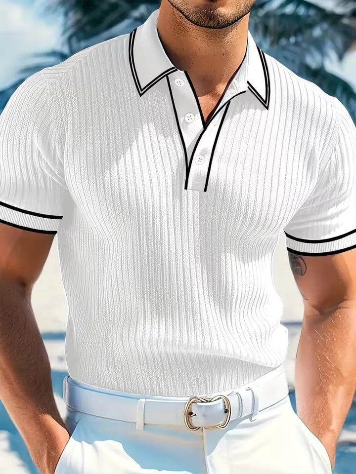 Leonard | Color-Blocked Short Sleeve Polo Shirt