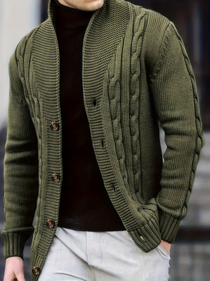 Donovan | Cable-Knit Button Cardigan