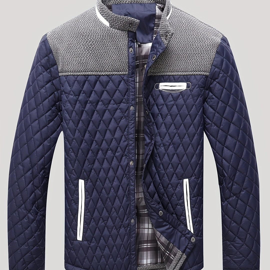 Nigel | Textured Quilted Stand-Collar Jacket