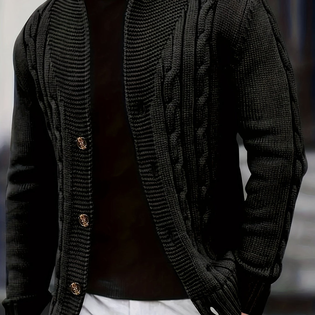 Donovan | Cable-Knit Button Cardigan
