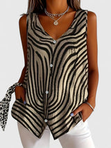 Colleen | Sleeveless Button-Front Blouse
