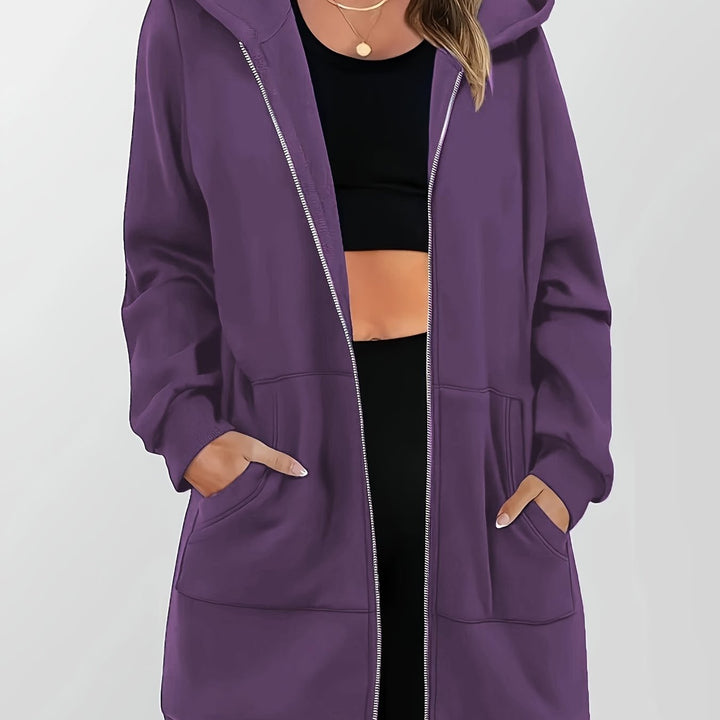 Sloane | Longline Hooded Zip Jacket