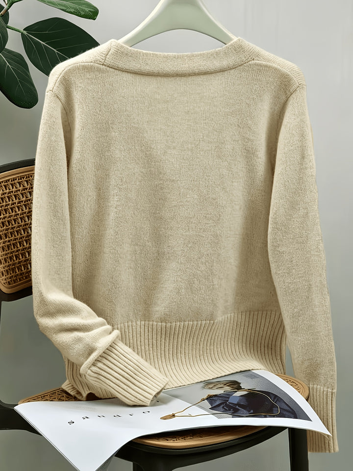 Juliet | Heart-Button V-Neck Cardigan
