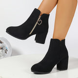 Millicent | Elegant Heart-Zip Ankle Boots