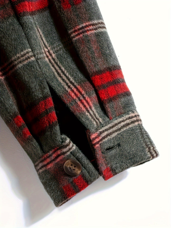 Gabriel | Christmas Hooded Plaid Jacket