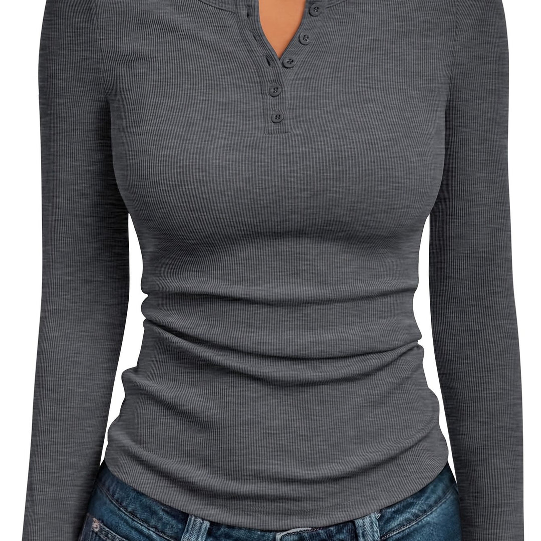 Brynn | Fitted Button Henley Top