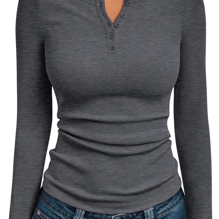 Brynn | Fitted Button Henley Top
