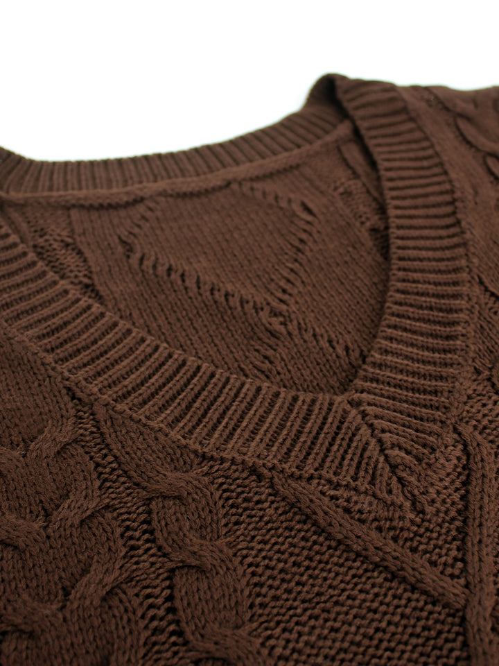 Colleen | Cable-Knit V-Neck Sweater Vest