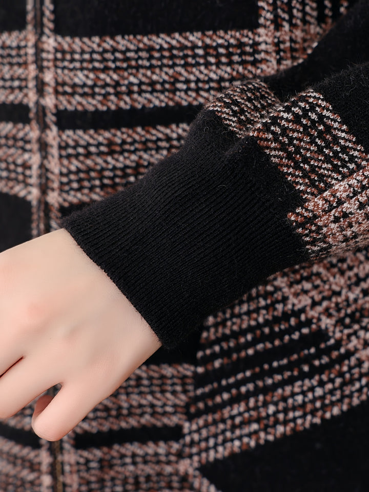 Delaney | Checked Hooded Zip-Up Jacket