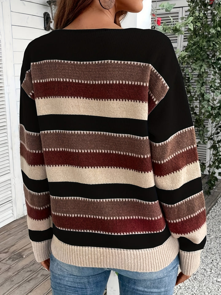 Delphine | Striped Round-Neck Sweater