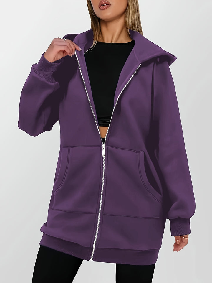 Sloane | Longline Hooded Zip Jacket
