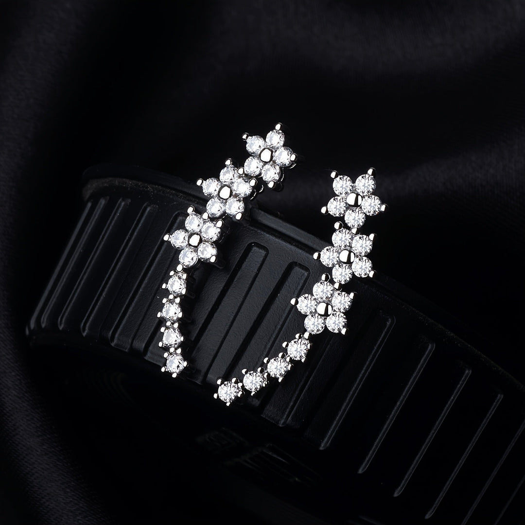 Constance | Timeless Floral Climber Earrings