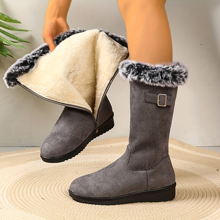 Marguerite Isadora | Cosy Fur-Trimmed Tall Boots