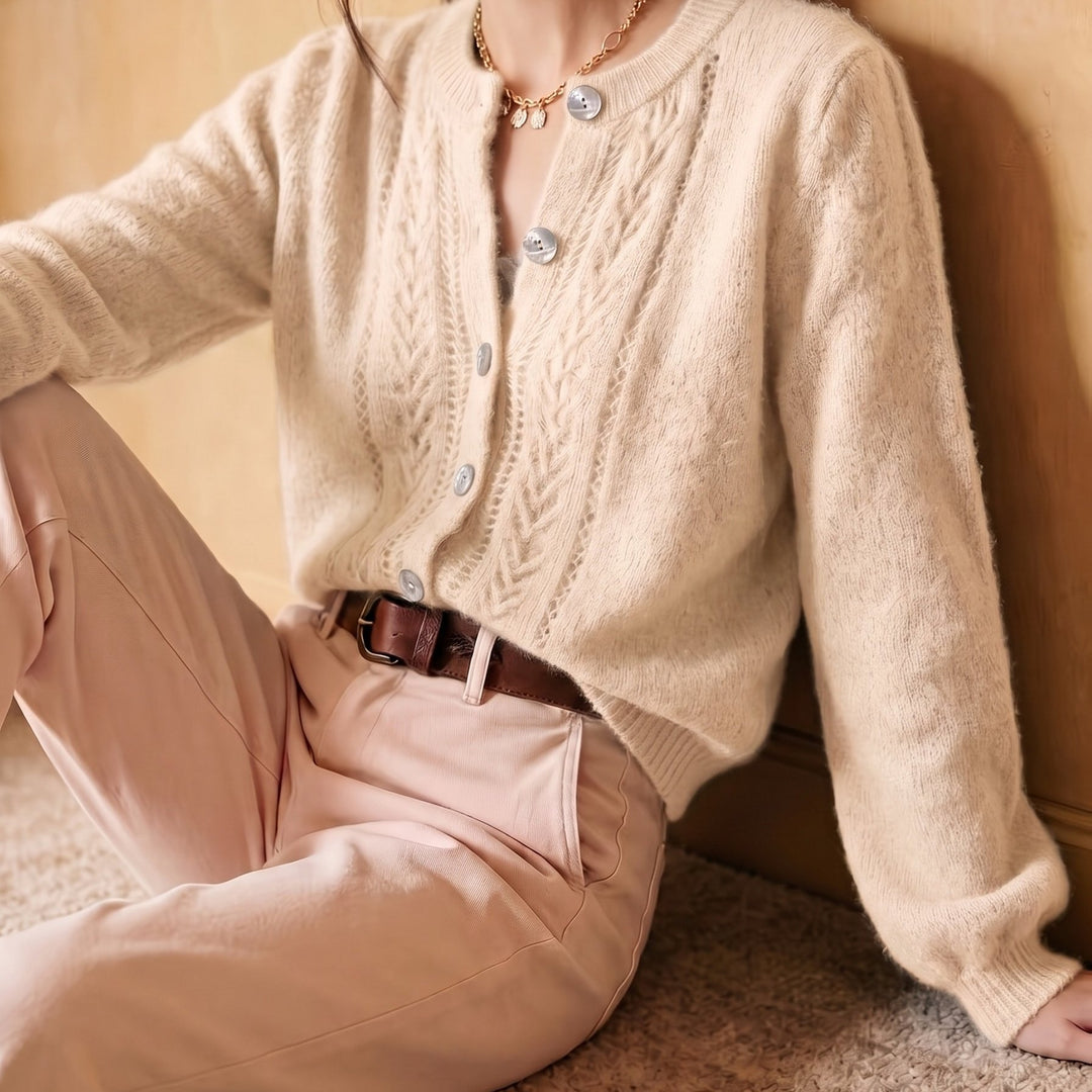 Clementine | Openwork Round-Neck Cardigan