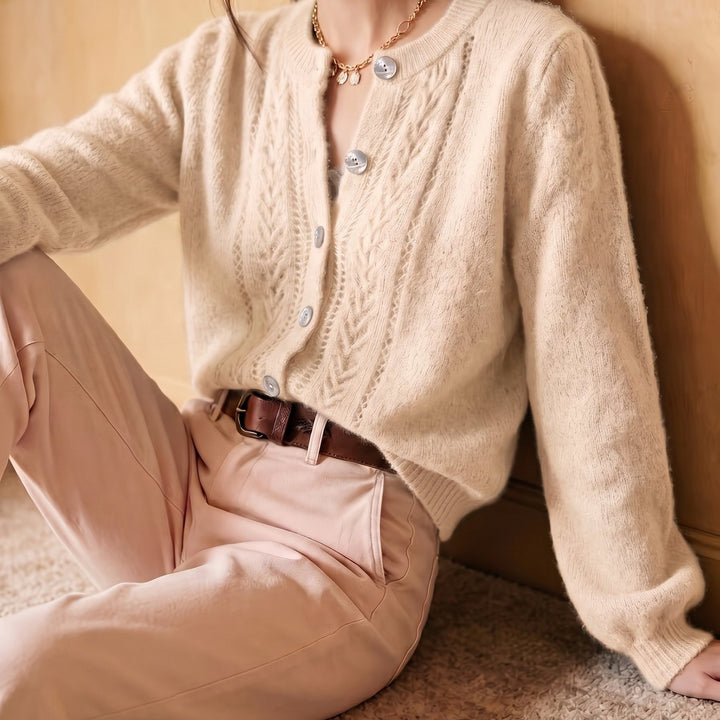 Clementine | Openwork Round-Neck Cardigan