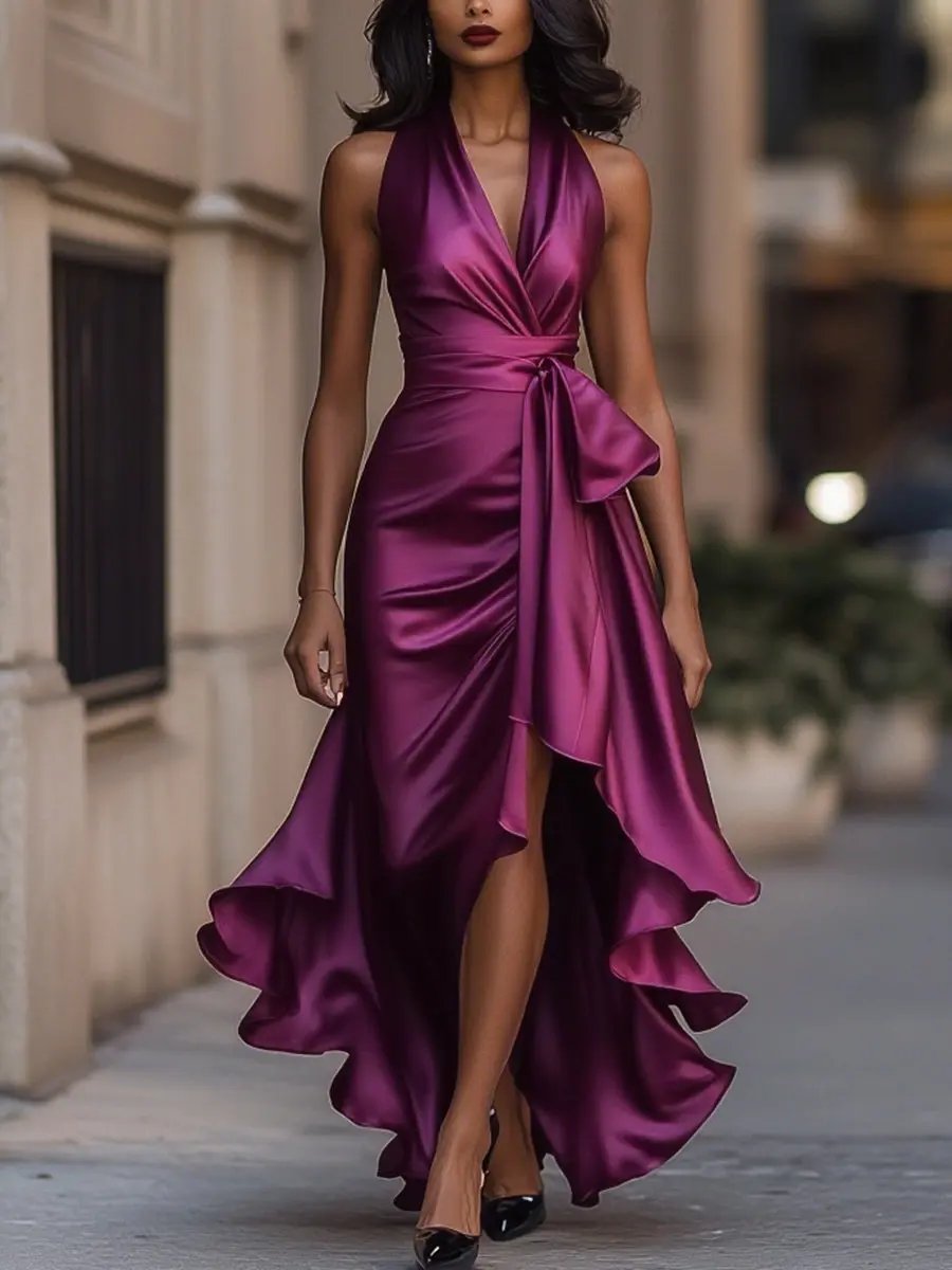 Sabrina | Elegant Halterneck Maxi Dress