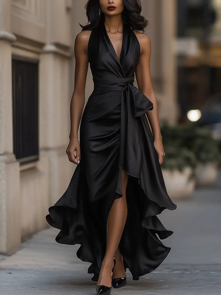 Sabrina | Elegant Halterneck Maxi Dress