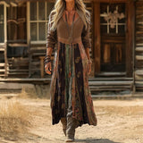 Reyna | Vintage V-Neck Long Sleeve Casual Dress