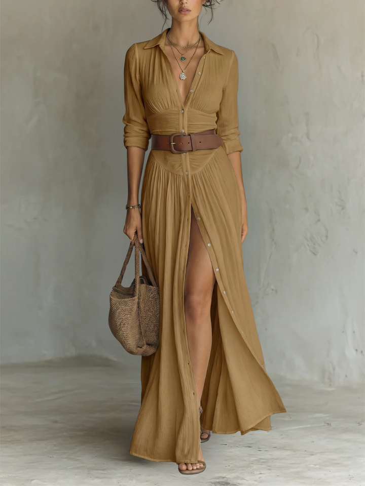 Hallie | Stylish Long Sleeve Collared Dress