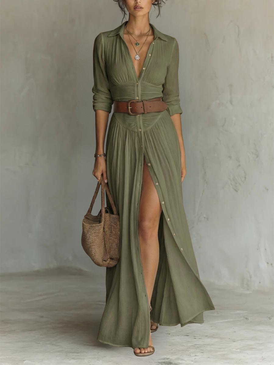 Hallie | Stylish Long Sleeve Collared Dress