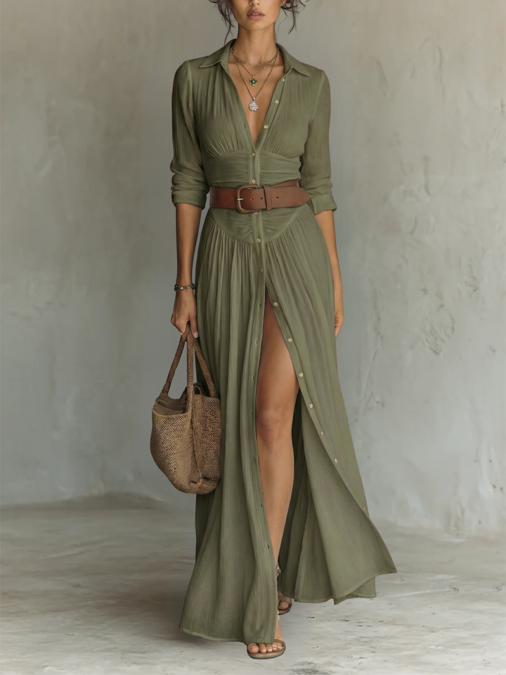 Hallie | Stylish Long Sleeve Collared Dress