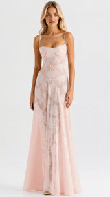 Lauren | Stylish Floral Bustier Maxi Dress