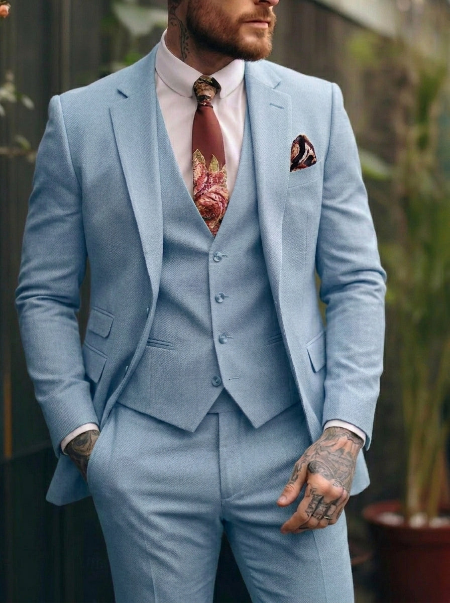 Tommy | Casual Single Breasted One-Button 3 Pieces Suit