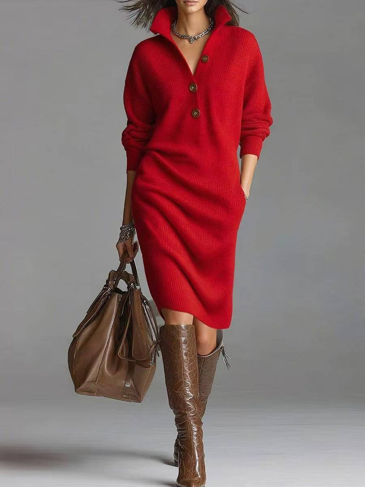 Antoinette | Elegant Button-Up Collared Dress