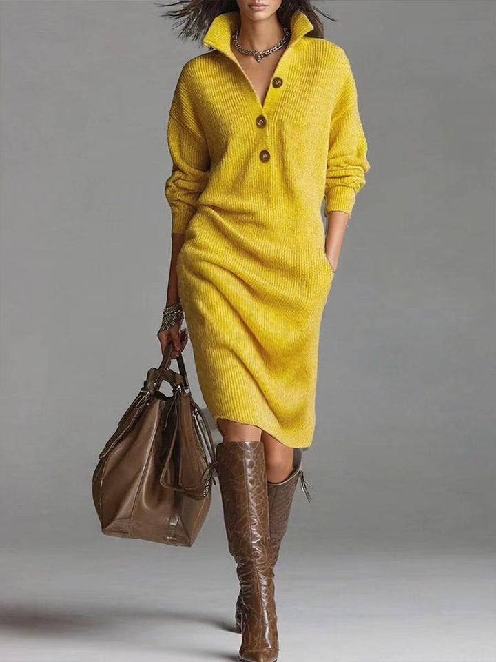 Antoinette | Elegant Button-Up Collared Dress