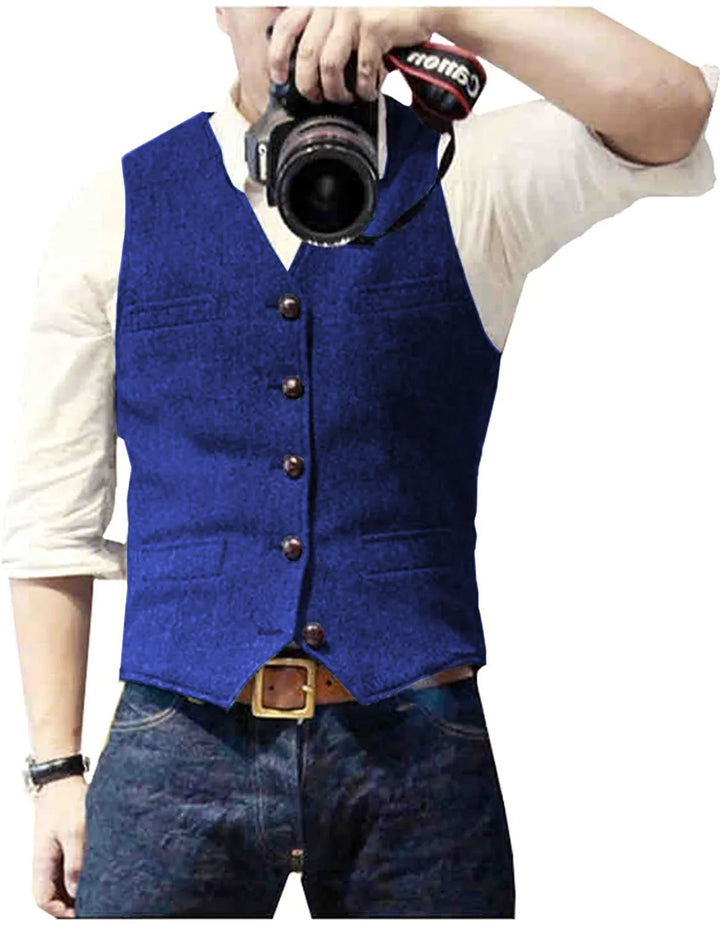 Arthur | Classic Herringbone Tweed Waistcoat
