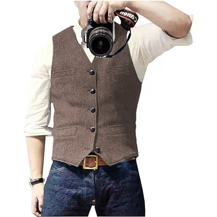 Arthur | Classic Herringbone Tweed Waistcoat