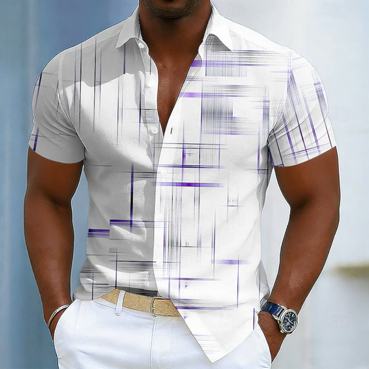 Charlie | Short Sleeve Button Geometric Shirt