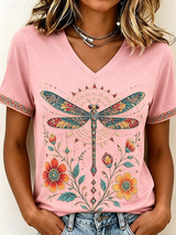 Mariselle | Casual Printed V-Neck Top