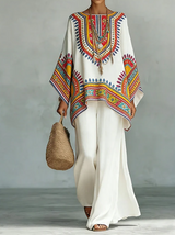 Mirthe | Boho Embroidered Resort Tunic Top