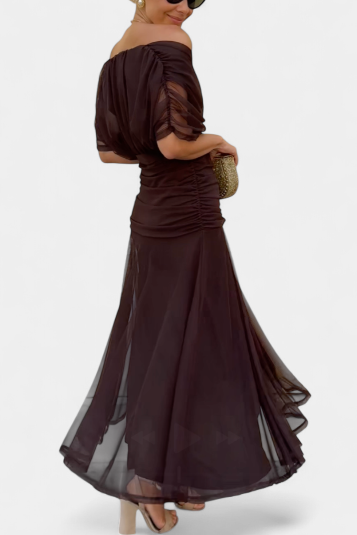 Lucasta | Elegant Off-Shoulder Dress